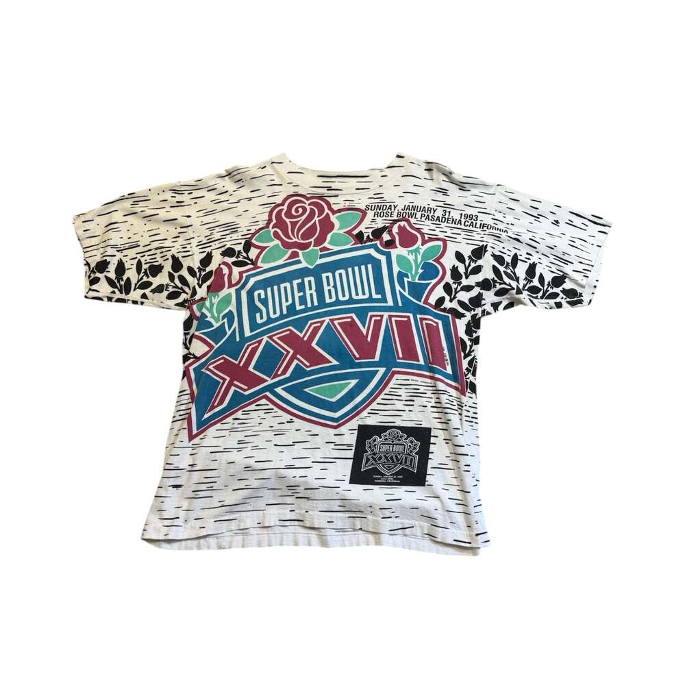 vintage 1993 rose bowl super bowl aop t shirt